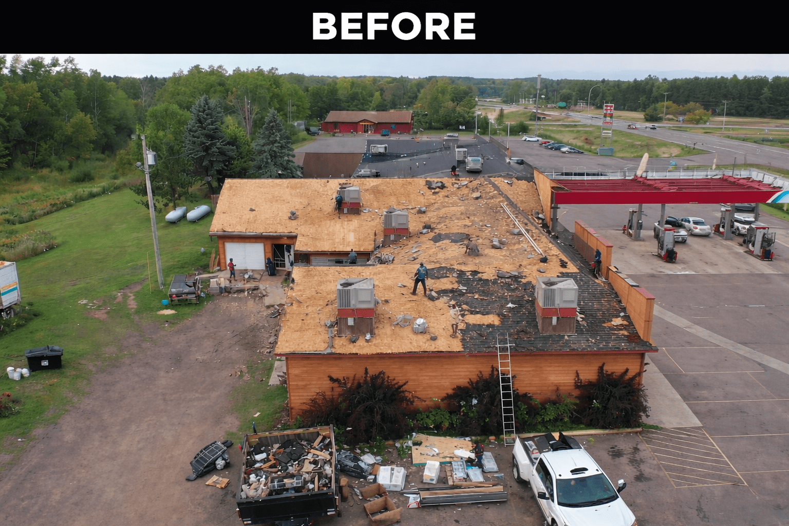 Before — Storm damaged roof Twin Cities MN